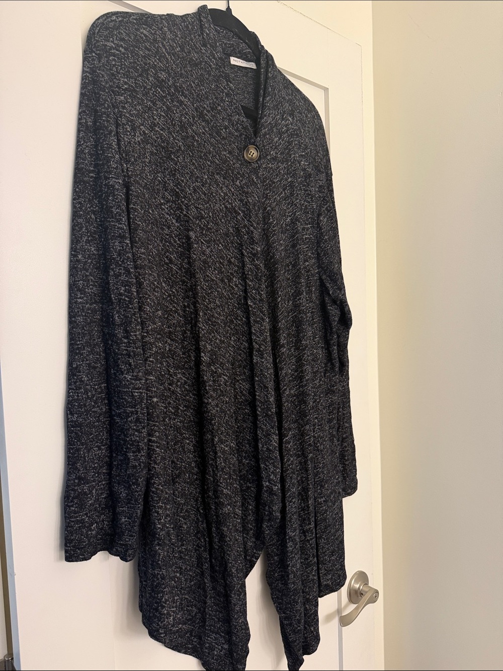 Notations Charcoal Marled Open Front Cardigan